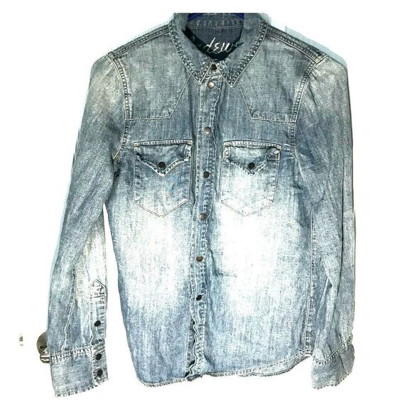 MADEWELL Western jean button down shirt. - Picture 2 of 4